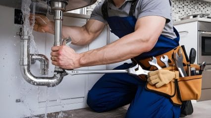 Technician using electronic equipment to detect a plumbing leak in Salinas